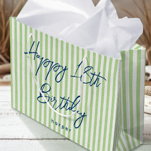 Sacola Para Presentes Grande Feliz Aniversário Qualquer Idade Nome Personalizad
