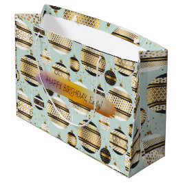 Sacola Para Presentes Grande Feliz aniversário - Trendência de Texto Personaliz