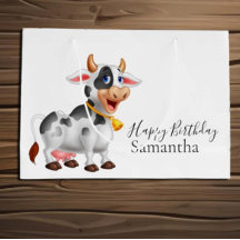 Feliz aniversário, vaca branca e negra