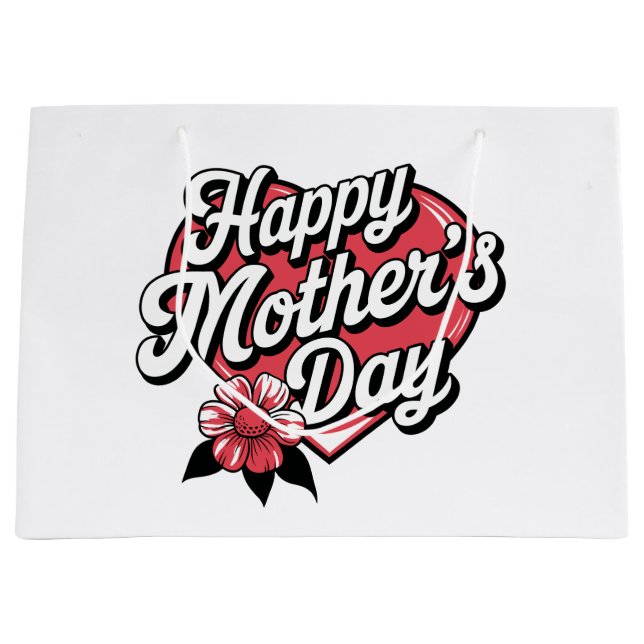 Sacola Para Presentes Grande Feliz dia de as mães (Frente)