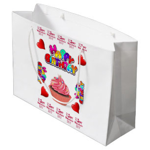 Sacola Para Presentes Grande Feliz dia de os namorados Feliz Aniversário Gift B