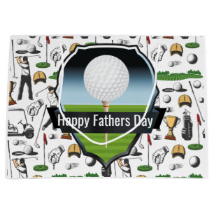 Sacola Para Presentes Grande Feliz Dia de os pais Golfer