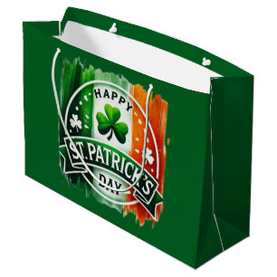Sacola Para Presentes Grande Feliz Dia de São Patrício