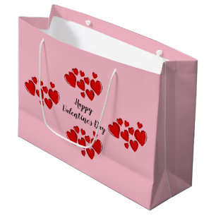 Sacola Para Presentes Grande Feliz Dia dos Namorados Rosa