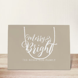 Sacola Para Presentes Grande Feliz e Natal brilhante