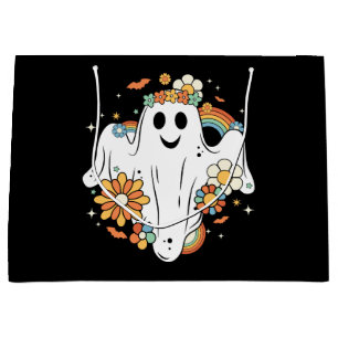 Sacola Para Presentes Grande Feliz Fantasma Retro Hippie Vibe