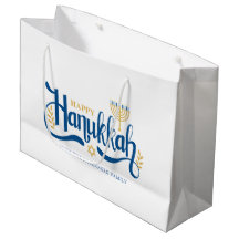 "Feliz Hanukkah" Dourado Menorah