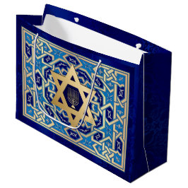 Sacola Para Presentes Grande Feliz Hanukkah / Feliz Chanukah