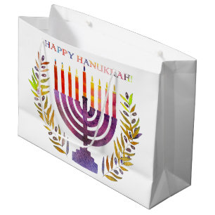 Sacola Para Presentes Grande Feliz Hanukkah Gift Bags