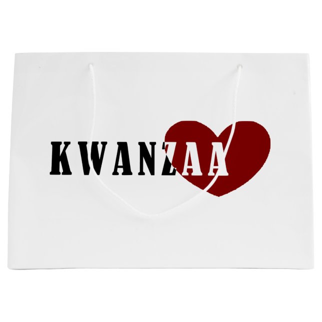 Sacola Para Presentes Grande Feliz Kwanzaa (Frente)