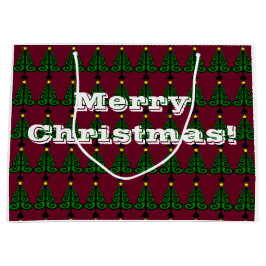 Sacola Para Presentes Grande Feliz Natal/árvores verdes decorativas