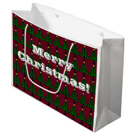 Sacola Para Presentes Grande Feliz Natal/árvores verdes decorativas