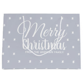 Sacola Para Presentes Grande Feliz Natal Cinza