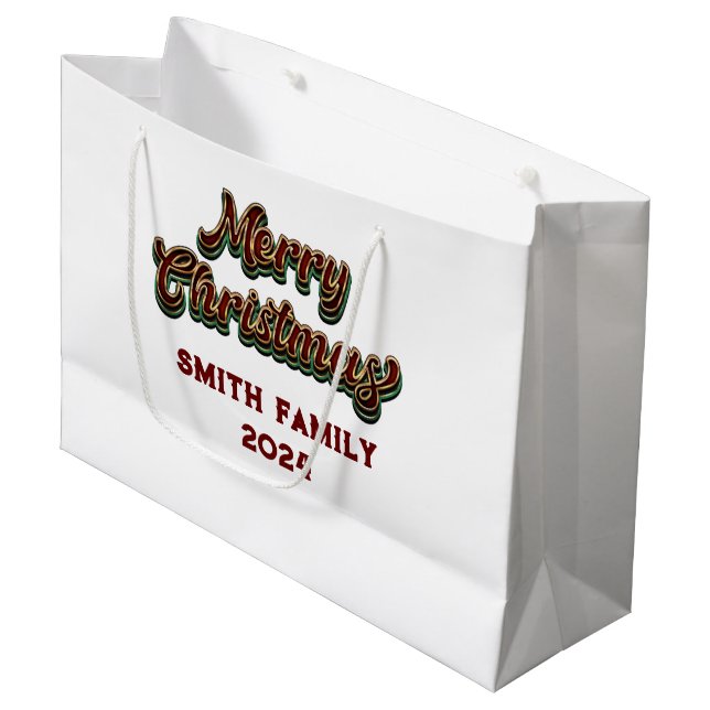 Sacola Para Presentes Grande Feliz Natal - Correspondência Familiar (Frente inclinada)