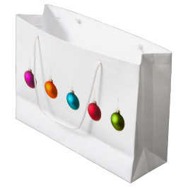 Sacola Para Presentes Grande Feliz Natal decoração colorida com texto