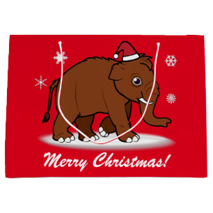 Sacola Para Presentes Grande Feliz Natal do Mammoth Woolly