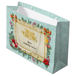 Sacola Para Presentes Grande Feliz Natal e Ano Novo Pelo Amor