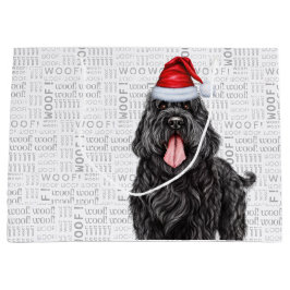 Sacola Para Presentes Grande Feliz Natal Negro Russo Terrier Woof