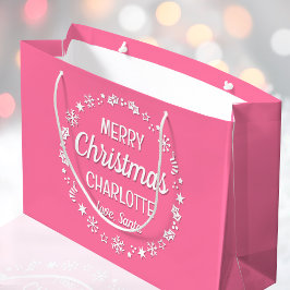 Sacola Para Presentes Grande Feliz Natal Papais noeis de Amor Nome Personalizad