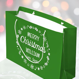 Sacola Para Presentes Grande Feliz Natal Papais noeis de amor Nome personalizad