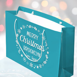 Sacola Para Presentes Grande Feliz Natal Papais noeis de Amor Nome Personalizad