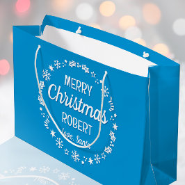 Sacola Para Presentes Grande Feliz Natal Papais noeis de amor Nome personalizad