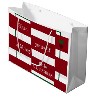 Sacola Para Presentes Grande "Feliz Natal Pequeno" Grande Saco Glossy