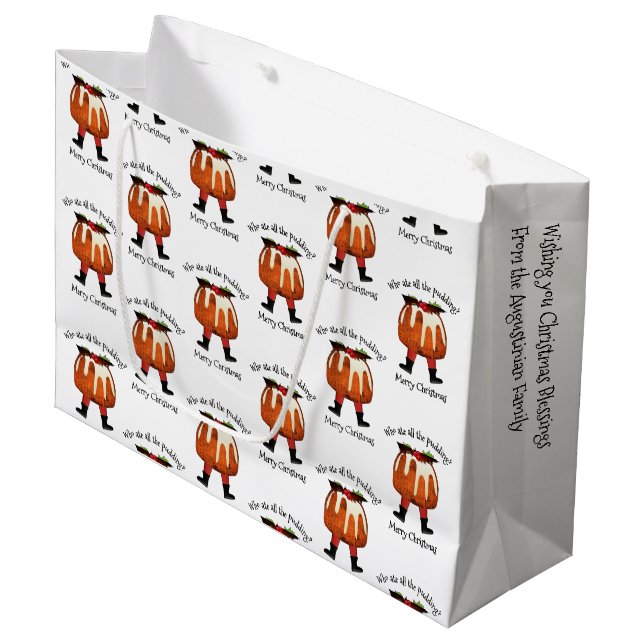 Sacola Para Presentes Grande Feliz Natal Personalizado (Frente inclinada)