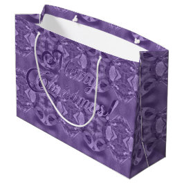 Sacola Para Presentes Grande Feliz Natal - Roxo Elegante