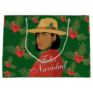 Sacola Para Presentes Grande Feliz Navidad Gift Bag