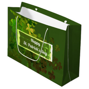 Sacola Para Presentes Grande Feliz Rua, Dia de Patrick, personalizado
