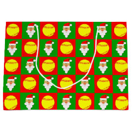 Sacola Para Presentes Grande Felizes Papais noeis e almôndegas Feliz Natal