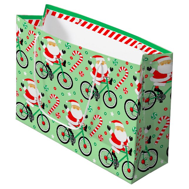 Sacola Para Presentes Grande Feriado de Ciclo (Frente inclinada)