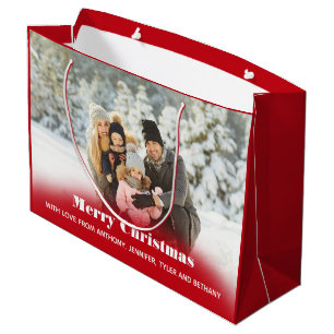 Sacola Para Presentes Grande Feriado de fotos personalizado ou Natal