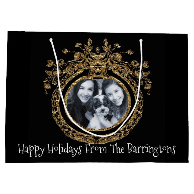 Sacola Para Presentes Grande Feriado de Natal de Chic Regal (Verso)