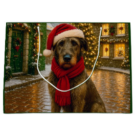 Sacola Para Presentes Grande Feriado do Irish Wolfhound
