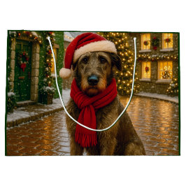 Sacola Para Presentes Grande Feriado do Irish Wolfhound