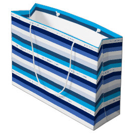 Sacola Para Presentes Grande Feriado Personalizado da Faixa de Hanukkah
