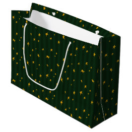 Sacola Para Presentes Grande Feriado Verde Amarelo Estrela Listra Natal