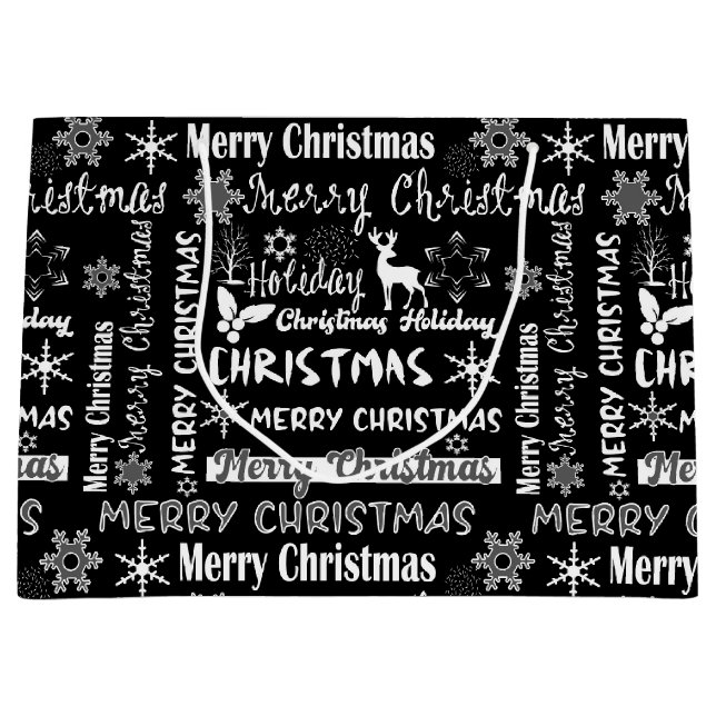 Sacola Para Presentes Grande Férias de Natal, padrão de Natal (Frente)