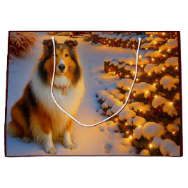 Sacola Para Presentes Grande Férias do Shetland Sheepdog