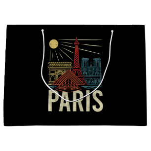 Sacola Para Presentes Grande Férias em Paris, Férias na França, Torre Eiffel, A