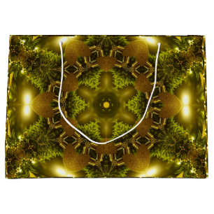 Sacola Para Presentes Grande Férias Felizes Estrela Dourada Vintage Cores Elega