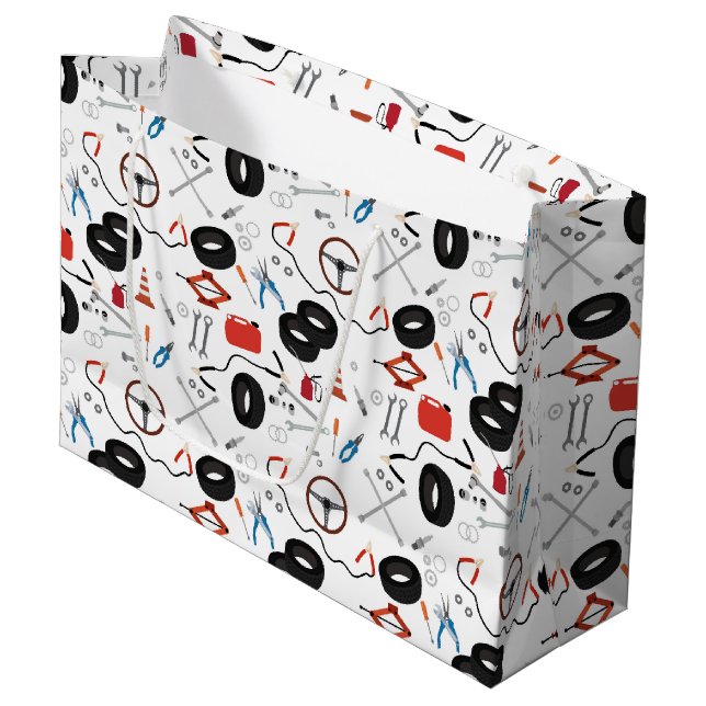 Sacola Para Presentes Grande Ferramentas Automotivas Mecânicas De Automóveis (Frente inclinada)