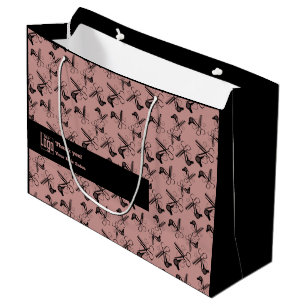 Sacola Para Presentes Grande Ferramentas Salon Logotipo Padrão Motto QR Código 