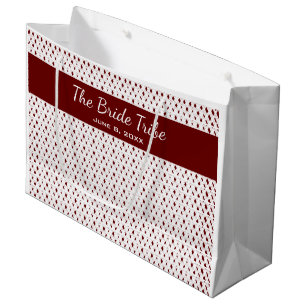 Sacola Para Presentes Grande Festa Bridal Personalizada Vermelha Escura e Branc