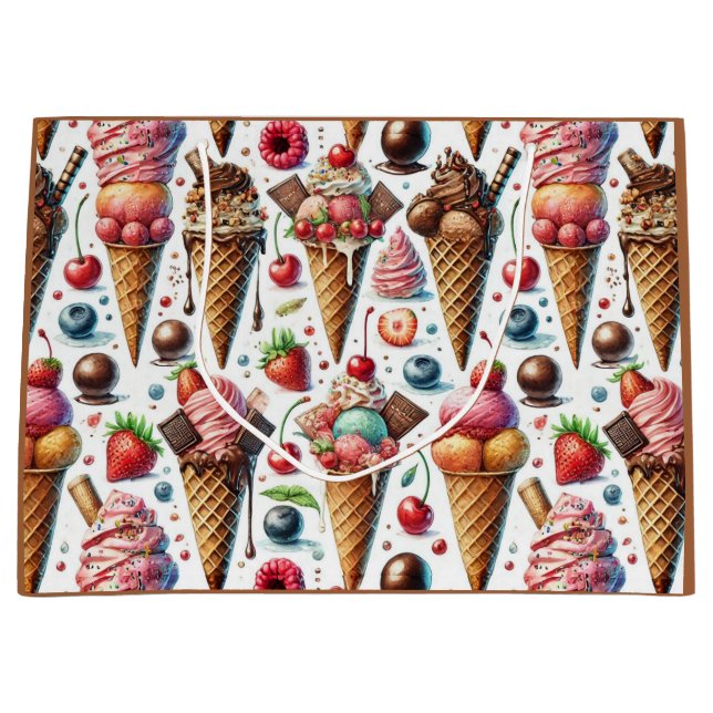 Sacola Para Presentes Grande Festa da Sorveteria (Frente)