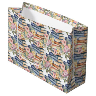 Sacola Para Presentes Grande festa de amantes de flores de livros fofos