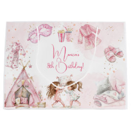 Sacola Para Presentes Grande Festa de aniversário de criança do pijama de sono