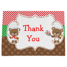 Sacola Para Presentes Grande Festa de aniversário de Ursos de Chef cozinhar